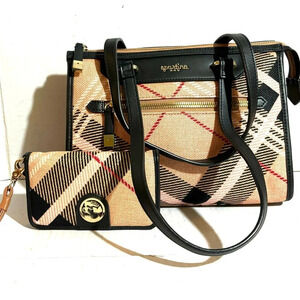 Spartina 449 Bella telfair pink plaid satchel handbag